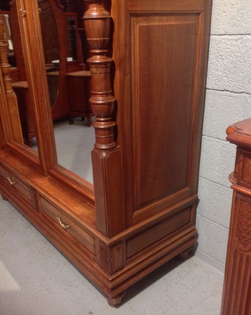 OVERSIZED FRENCH WALNUT ARMOIRE BOOKCASE - ADDITIONAL PHOTO 5