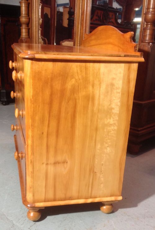 SATIN BIRCH VICTORIAN CHEST OF DRAWERS - ADDITIONAL PHOTO 7