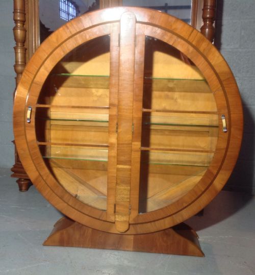 ART DECO WALNUT DISPLAY CABINET - ADDITIONAL PHOTO 2