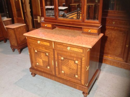 MARBLE TOP FRENCH DRESSING TABLE WITH ANNONITE FEATURE - ADDITIONAL PHOTO 2