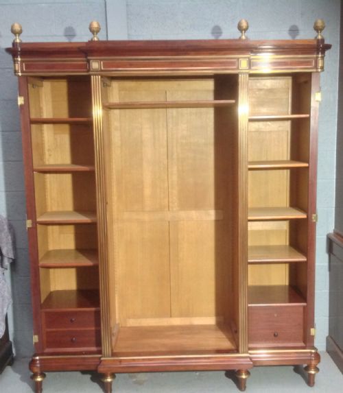 BREAKFRONT FRENCH MAHOGANY ARMOIRE - ADDITIONAL PHOTO 1