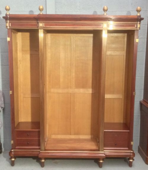 BREAKFRONT FRENCH MAHOGANY ARMOIRE - ADDITIONAL PHOTO 4