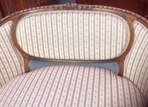 FRENCH UPHOLSTERED WALNUT SOFA - ADDITIONAL PHOTO 2