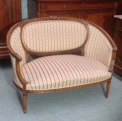 FRENCH UPHOLSTERED WALNUT SOFA - ADDITIONAL PHOTO 7