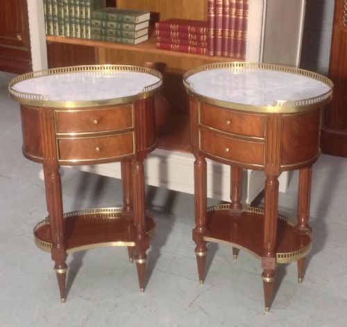 PAIR OF FRENCH MAHOGANY AND BRASS BEDSIDE CABINETS - ADDITIONAL PHOTO 8
