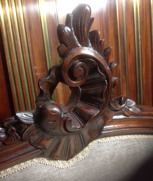 MAHOGANY FRENCH UPHOLSTERED BED - ADDITIONAL PHOTO 8