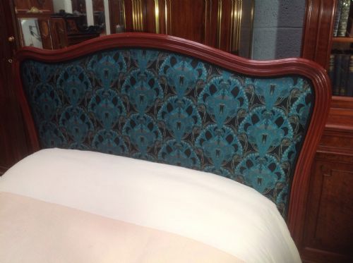 MAHOGANY FRENCH UPHOLSTERED BED - ADDITIONAL PHOTO 4