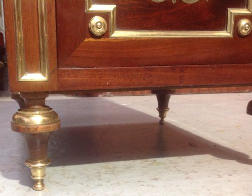 MAHOGANY AND BRASS SIDE CABINET WITH BOULE INLAYS - ADDITIONAL PHOTO 4