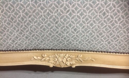 FRENCH UPHOLSTERED PAINTED SLEIGH BED - ADDITIONAL PHOTO 1