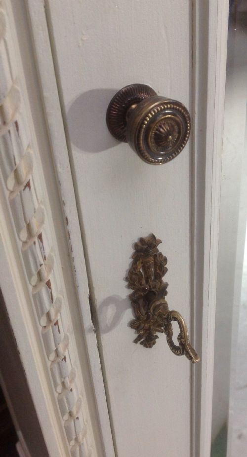 PAINTED CARVED FRENCH ARMOIRE - ADDITIONAL PHOTO 4