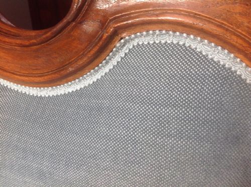 CARVED OAK FRENCH UPHOLSTERED HEADBOARD - ADDITIONAL PHOTO 6
