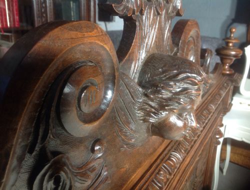 CARVED OAK FRENCH BRETON BED - ADDITIONAL PHOTO 6