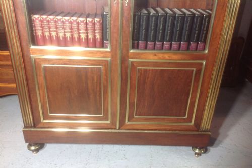 INLAID BRASS AND MAHOGANY FRENCH BOOKCASE - ADDITIONAL PHOTO 4