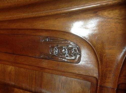 FRENCH MAHOGANY KING SIZE HEADBOARD BY GEORGES ERNEST NOWAK - ADDITIONAL PHOTO 2