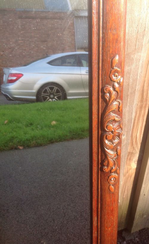 PAIR OF CARVED OAK FRENCH WALL MIRRORS - ADDITIONAL PHOTO 3