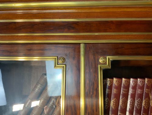 BRASS AND MAHOGANY FRENCH BOOKCASE - ADDITIONAL PHOTO 1