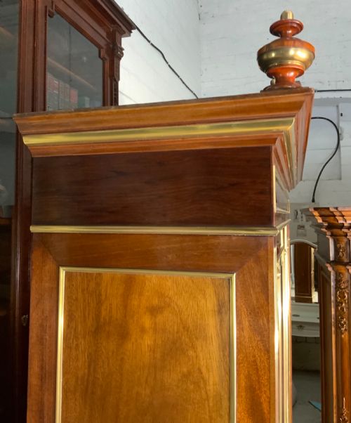 BRASS AND MAHOGANY FRENCH BOOKCASE - ADDITIONAL PHOTO 4