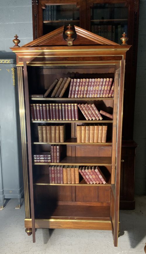 BRASS AND MAHOGANY FRENCH BOOKCASE - ADDITIONAL PHOTO 7