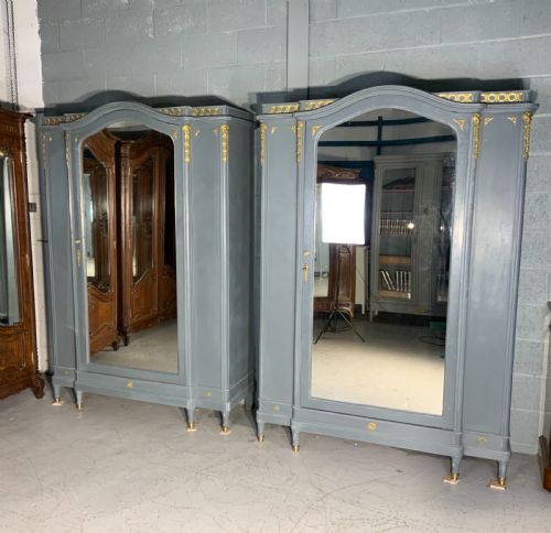 pair of painted french armoires - CATEGORY: ANTIQUE WARDROBES - DATED 1920