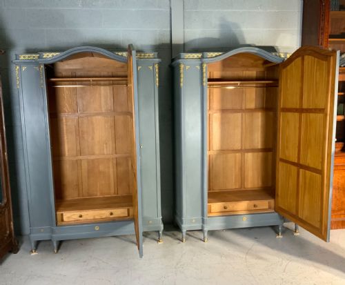 PAIR OF PAINTED FRENCH ARMOIRES - ADDITIONAL PHOTO 7