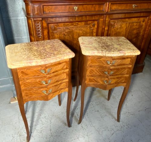 PAIR OF FRENCH BEDSIDE CABINETS - ADDITIONAL PHOTO 1