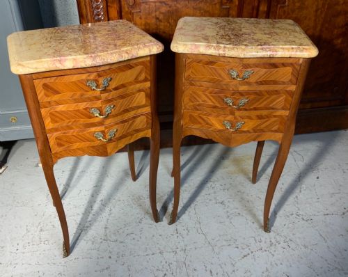 PAIR OF FRENCH BEDSIDE CABINETS - ADDITIONAL PHOTO 4