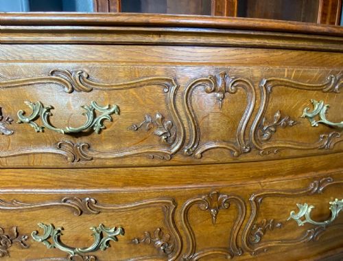 CARVED OAK FRENCH COMMODE CHEST OF DRAWERS - ADDITIONAL PHOTO 12