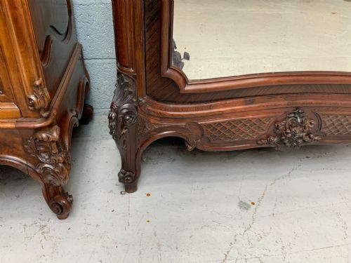 STUNNING CARVED FRENCH ROSEWOOD ARMOIRE - ADDITIONAL PHOTO 8