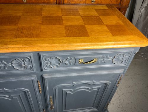 PAINTED FRENCH SIDEBOARD WITH OAK TOP - ADDITIONAL PHOTO 4