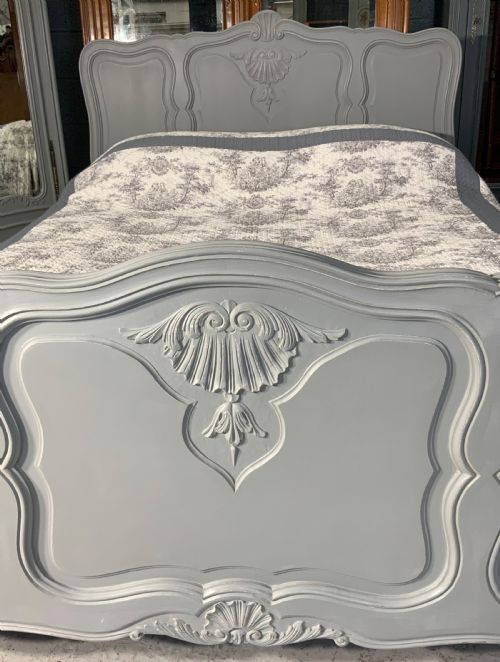 PAINTED FRENCH KING SIZE BED IN PLUMMET GREY - ADDITIONAL PHOTO 7