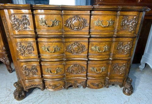 CARVED OAK FRENCH CHEST OF DRAWERS - ADDITIONAL PHOTO 9