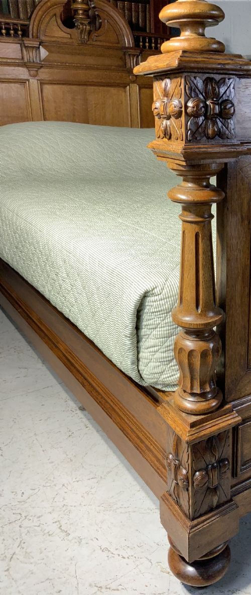 SOLID OAK FRENCH HENRY II BED - ADDITIONAL PHOTO 3