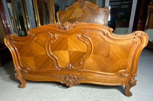 KING SIZE FRENCH LOUIS XV CARVED BED - ADDITIONAL PHOTO 1