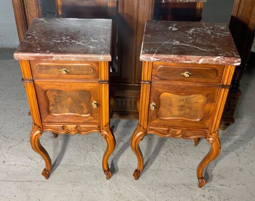 pair of french mahogany bedside cabinets - CATEGORY: ANTIQUE CUPBOARDS - DATED 1920