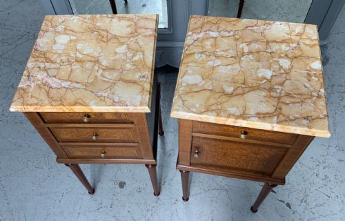 PAIR OF FRENCH MAHOGANY BEDSIDE CABINETS - ADDITIONAL PHOTO 5