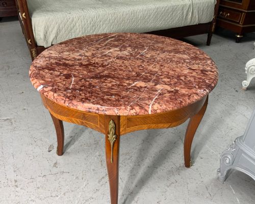 MARBLE TOP FRENCH COFFEE TABLE - ADDITIONAL PHOTO 3