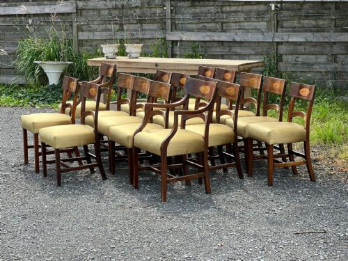 SET OF 16 GEORGIAN MAHOGANY DINING CHAIRS WITH SHELL INLAYS - ADDITIONAL PHOTO 7