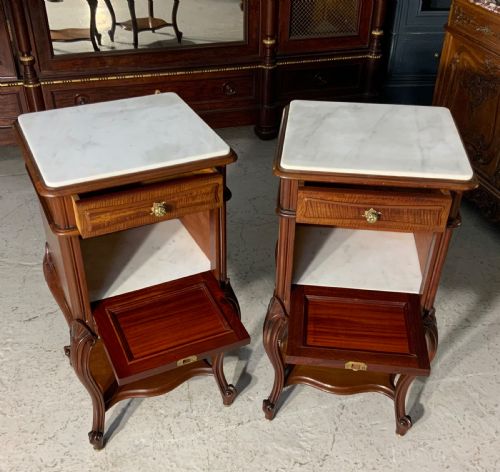 PAIR OF FRENCH MAHOGANY BEDSIDE CABINETS - ADDITIONAL PHOTO 2