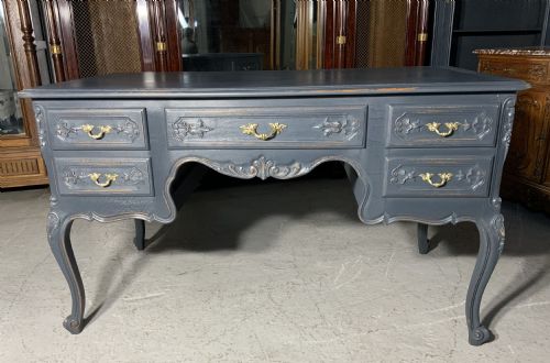 PAINTED CARVED OAK FRENCH DESK - ADDITIONAL PHOTO 6