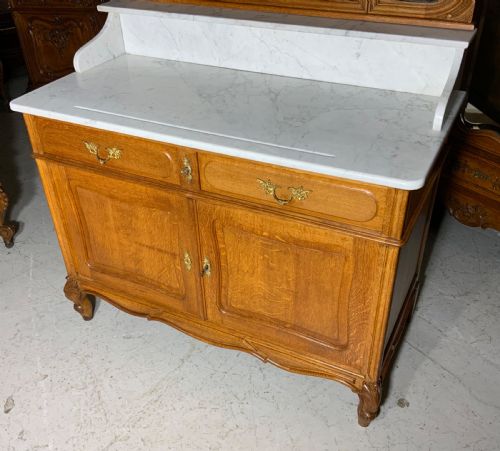 CARVED OAK FRENCH WASHSTAND DRESSING TABLE - ADDITIONAL PHOTO 3