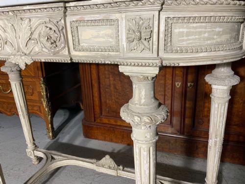 19TH CENTURY FRENCH MARBLE TOPPED CONSOLE IN ORIGINAL PAINT - ADDITIONAL PHOTO 1