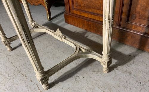 19TH CENTURY FRENCH MARBLE TOPPED CONSOLE IN ORIGINAL PAINT - ADDITIONAL PHOTO 5