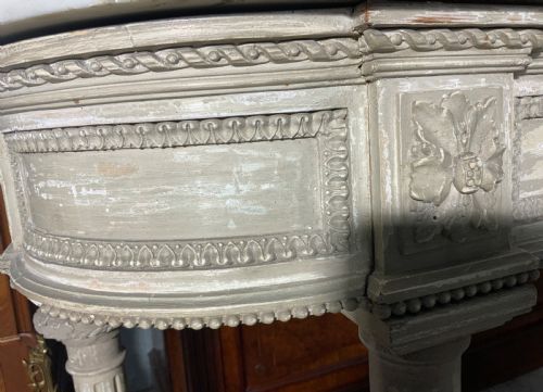 19TH CENTURY FRENCH MARBLE TOPPED CONSOLE IN ORIGINAL PAINT - ADDITIONAL PHOTO 9