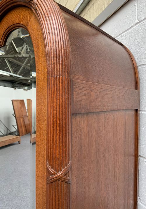 STUNNING CARVED OAK FRENCH ART DECO ARMOIRE - ADDITIONAL PHOTO 11
