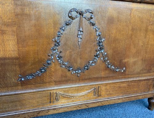CARVED OAK FRENCH ART DECO KING SIZE BED - ADDITIONAL PHOTO 10