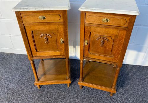 PAIR OF FRENCH OAK BEDSIDE CABINETS - ADDITIONAL PHOTO 2