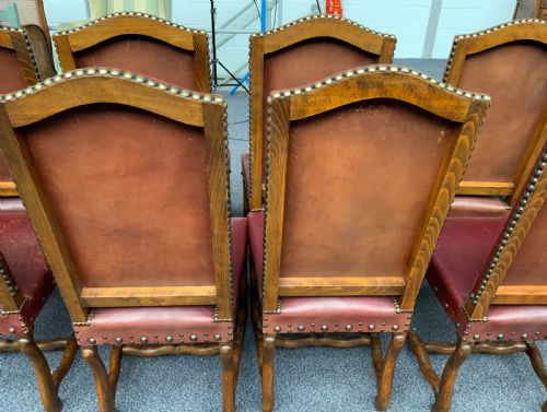 SET OF 8 LEATHER FRENCH DINING CHAIRS - ADDITIONAL PHOTO 3