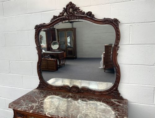 ORNATELY CARVED FRENCH WALNUT DRESSING TABLE - ADDITIONAL PHOTO 1
