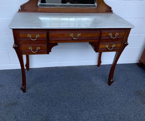 ART NOUVEAU FRENCH MAHOGANY DRESSING TABLE - ADDITIONAL PHOTO 1
