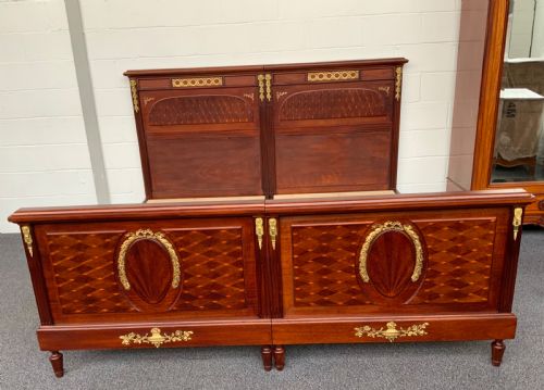 EMPEROR FRENCH BED WITH MATCHING BRASS DETAILING